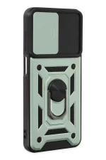 Newface Samsung Galaxy A04S Kılıf Pars Lens Yüzüklü Silikon - Yeşil - Görsel 2