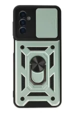 Newface Samsung Galaxy A04S Kılıf Pars Lens Yüzüklü Silikon - Yeşil