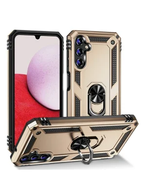 Newface Samsung Galaxy A04S Kılıf Sofya Yüzüklü Silikon Kapak - Gold