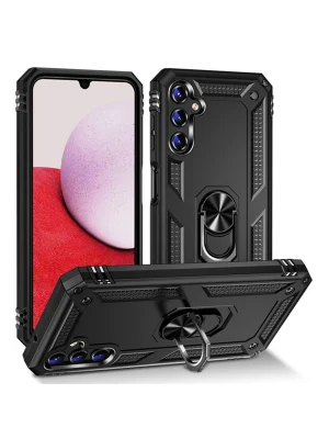 Newface Samsung Galaxy A04S Kılıf Sofya Yüzüklü Silikon Kapak - Siyah