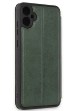 Newface Samsung Galaxy A05 Kılıf Flip Cover - Koyu Yeşil - Görsel 2