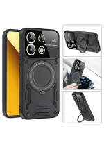 Newface Samsung Galaxy A05 Kılıf Joy Lens Standlı Kapak - Lacivert - Görsel 3