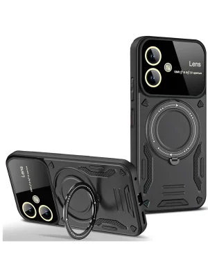 Newface Samsung Galaxy A05 Kılıf Joy Lens Standlı Kapak - Siyah