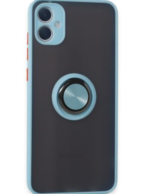 Newface Samsung Galaxy A05 Kılıf Montreal Yüzüklü Silikon Kapak - Buz Mavi