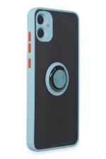 Newface Samsung Galaxy A05 Kılıf Montreal Yüzüklü Silikon Kapak - Buz Mavi - Görsel 2