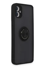 Newface Samsung Galaxy A05 Kılıf Montreal Yüzüklü Silikon Kapak - Siyah - Görsel 2