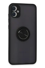 Newface Samsung Galaxy A05 Kılıf Montreal Yüzüklü Silikon Kapak - Siyah