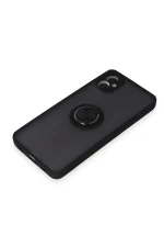 Newface Samsung Galaxy A05 Kılıf Montreal Yüzüklü Silikon Kapak - Siyah - Görsel 4