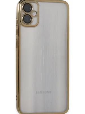 Newface Samsung Galaxy A05 Kılıf Razer Lensli Silikon - Gold