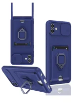 Newface Samsung Galaxy A05 Kılıf Zuma Kartvizitli Yüzüklü Silikon - Lacivert