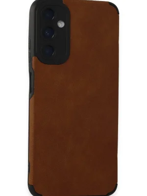 Newface Samsung Galaxy A05S Kılıf Loop Deri Silikon - Kahverengi