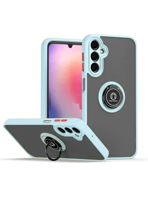 Newface Samsung Galaxy A05S Kılıf Montreal Yüzüklü Silikon Kapak - Buz Mavi