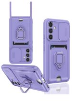 Newface Samsung Galaxy A05S Kılıf Zuma Kartvizitli Yüzüklü Silikon - Lila
