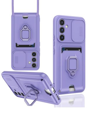 Newface Samsung Galaxy A05S Kılıf Zuma Kartvizitli Yüzüklü Silikon - Lila