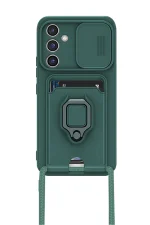 Newface Samsung Galaxy A05S Kılıf Zuma Kartvizitli Yüzüklü Silikon - Yeşil - Görsel 2