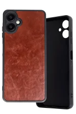 Newface Samsung Galaxy A06 Kılıf Aras Deri Kapak - Bordo - Görsel 2