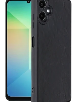 Newface Samsung Galaxy A06 Kılıf Aras Deri Kapak - Siyah