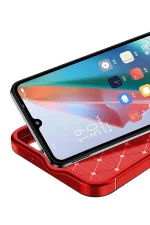 Newface Samsung Galaxy A06 Kılıf Auto Focus Karbon Kapak - Kırmızı - Görsel 3