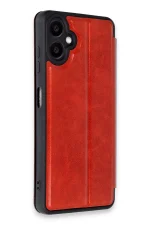 Newface Samsung Galaxy A06 Kılıf Flip Cover - Kırmızı - Görsel 2