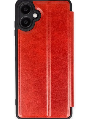 Newface Samsung Galaxy A06 Kılıf Flip Cover - Kırmızı