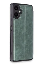 Newface Samsung Galaxy A06 Kılıf Flip Cover - Koyu Yeşil - Görsel 2