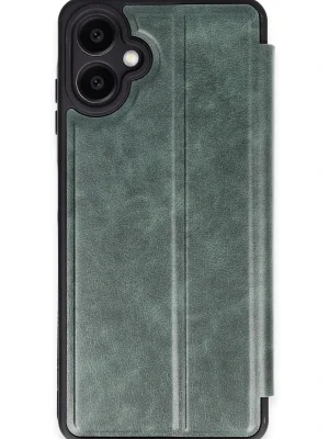 Newface Samsung Galaxy A06 Kılıf Flip Cover - Koyu Yeşil