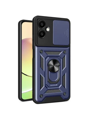 Newface Samsung Galaxy A06 Kılıf Pars Lens Yüzüklü Silikon - Lacivert