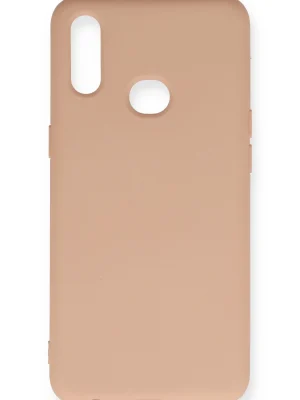 Newface Samsung Galaxy A10S Kılıf Nano içi Kadife Silikon - Pudra