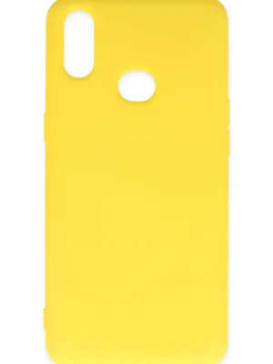Newface Samsung Galaxy A10S Kılıf Nano içi Kadife Silikon - Sarı