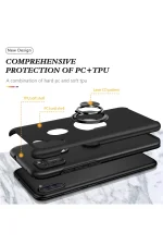 Newface Samsung Galaxy A11 Kılıf Elit Yüzüklü Kapak - Siyah - Görsel 2