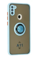 Newface Samsung Galaxy A11 Kılıf Montreal Yüzüklü Silikon Kapak - Buz Mavi - Görsel 2