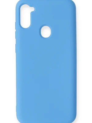 Newface Samsung Galaxy A11 Kılıf Nano içi Kadife Silikon - Mavi