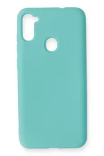 Newface Samsung Galaxy A11 Kılıf Nano içi Kadife Silikon - Turkuaz - Görsel 2