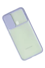 Newface Samsung Galaxy A11 Kılıf Palm Buzlu Kamera Sürgülü Silikon - Lila - Görsel 3