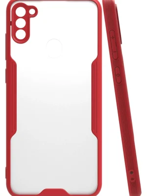 Newface Samsung Galaxy A11 Kılıf Platin Silikon - Kırmızı