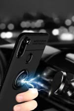 Newface Samsung Galaxy A11 Kılıf Range Yüzüklü Silikon - Kırmızı - Görsel 5