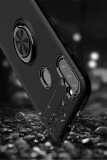 Newface Samsung Galaxy A11 Kılıf Range Yüzüklü Silikon - Kırmızı - Görsel 7