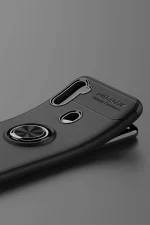 Newface Samsung Galaxy A11 Kılıf Range Yüzüklü Silikon - Siyah-Kırmızı - Görsel 6