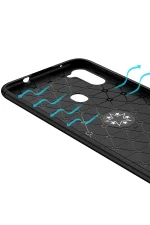 Newface Samsung Galaxy A11 Kılıf Range Yüzüklü Silikon - Siyah-Kırmızı - Görsel 8