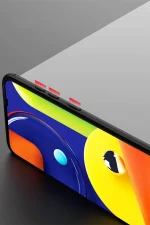 Newface Samsung Galaxy A11 Kılıf Range Yüzüklü Silikon - Siyah-Kırmızı - Görsel 9