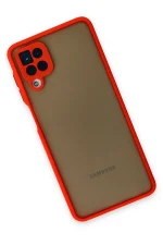 Newface Samsung Galaxy A12 Kılıf Montreal Silikon Kapak - Kırmızı - Görsel 2