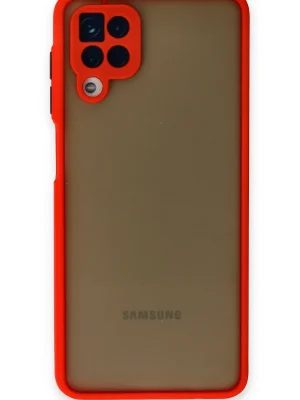 Newface Samsung Galaxy A12 Kılıf Montreal Silikon Kapak - Kırmızı