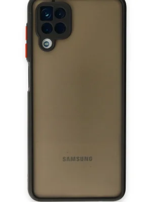 Newface Samsung Galaxy A12 Kılıf Montreal Silikon Kapak - Siyah