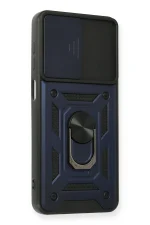 Newface Samsung Galaxy A12 Kılıf Pars Lens Yüzüklü Silikon - Lacivert - Görsel 2