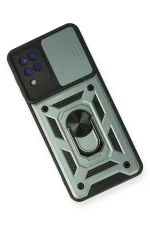 Newface Samsung Galaxy A12 Kılıf Pars Lens Yüzüklü Silikon - Yeşil - Görsel 3