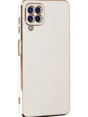 Newface Samsung Galaxy A12 Kılıf Volet Silikon - Beyaz