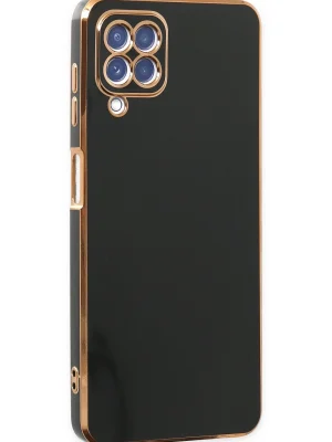 Newface Samsung Galaxy A12 Kılıf Volet Silikon - Siyah