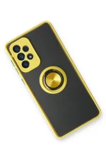 Newface Samsung Galaxy A13 4G Kılıf Montreal Yüzüklü Silikon Kapak - Sarı - Görsel 2