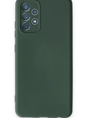 Newface Samsung Galaxy A13 4G Kılıf Nano içi Kadife Silikon - Koyu Yeşil