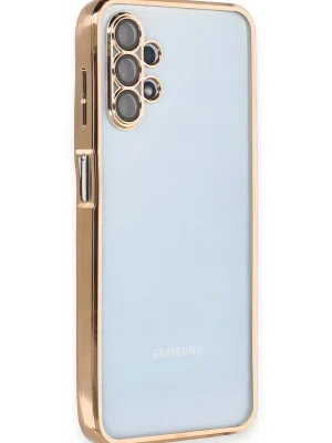 Newface Samsung Galaxy A13 4G Kılıf Razer Lensli Silikon - Gold